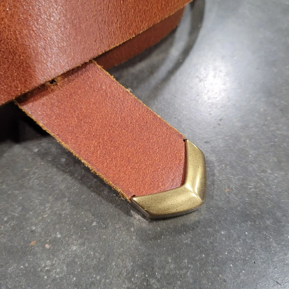 Brown Leather Belt Medium Western Cowgirl Boho Rustic Heritage Minimalist Rodeo